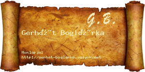 Gerhát Boglárka névjegykártya